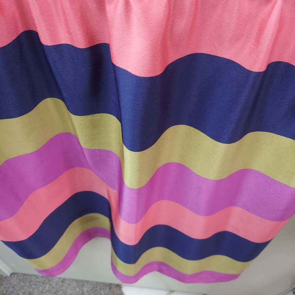 Loft multicolored stripe sleeveless dress office colorful brunch - Picture 5 of 9